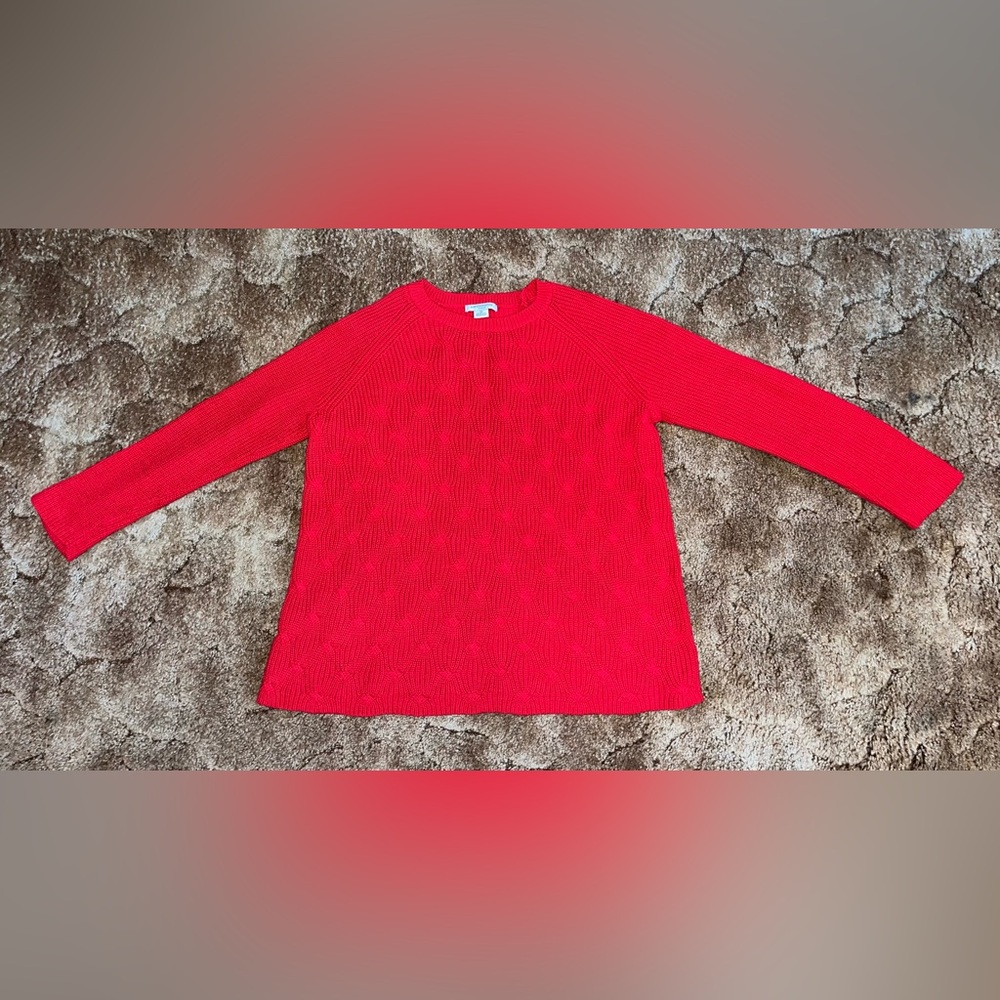 Liz Claiborne 2X Red Cotton/Polyester Sweater - NEW w/o TAGS